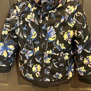Obermeyer winter coat. Floral Kids Jacket - Black with Multicolor Accents